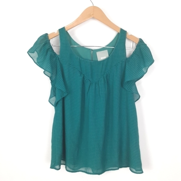 Anthropologie Maeve | Cold Shoulder Ruffle Too - Picture 2 of 6